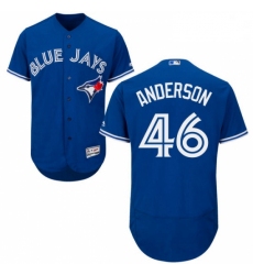 Mens Majestic Toronto Blue Jays 46 Brett Anderson Royal Blue Flexbase Authentic Collection MLB Jersey