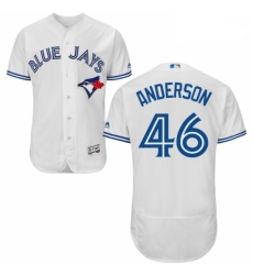 Mens Majestic Toronto Blue Jays 46 Brett Anderson White Flexbase Authentic Collection MLB Jersey