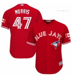 Mens Majestic Toronto Blue Jays 47 Jack Morris Replica Scarlet Alternate Cool Base MLB Jersey 