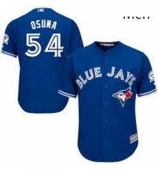 Mens Majestic Toronto Blue Jays 54 Roberto Osuna Replica Blue Alternate 40th Anniversary Patch MLB Jersey