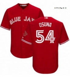 Mens Majestic Toronto Blue Jays 54 Roberto Osuna Replica Scarlet Alternate Cool Base MLB Jersey