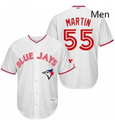 Mens Majestic Toronto Blue Jays 55 Russell Martin Authentic White 2015 Canada Day MLB Jersey
