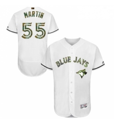 Mens Majestic Toronto Blue Jays 55 Russell Martin Authentic White 2016 Memorial Day Fashion Flex Base Jerseys