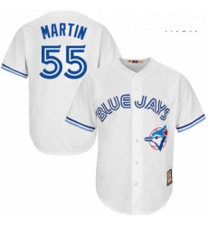 Mens Majestic Toronto Blue Jays 55 Russell Martin Authentic White Cooperstown MLB Jersey