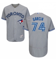 Mens Majestic Toronto Blue Jays 74 Jaime Garcia Grey Road Flex Base Authentic Collection MLB Jersey