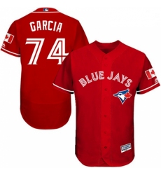 Mens Majestic Toronto Blue Jays 74 Jaime Garcia Scarlet Alternate Flex Base Authentic Collection MLB Jersey