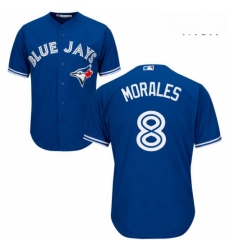 Mens Majestic Toronto Blue Jays 8 Kendrys Morales Replica Blue Alternate MLB Jersey