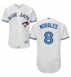 Mens Majestic Toronto Blue Jays 8 Kendrys Morales White Flexbase Authentic Collection MLB Jersey