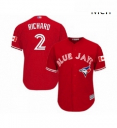 Mens Toronto Blue Jays 2 Clayton Richard Replica Scarlet Alternate Cool Base Baseball Jersey 
