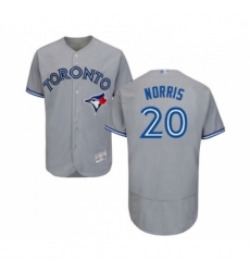 Mens Toronto Blue Jays 20 Bud Norris Grey Road Flex Base Authentic Collection Baseball Jersey