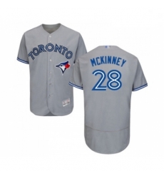 Mens Toronto Blue Jays 28 Billy McKinney Grey Road Flex Base Authentic Collection Baseball Jersey