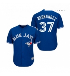 Mens Toronto Blue Jays 37 Teoscar Hernandez Replica Blue Alternate Baseball Jersey 