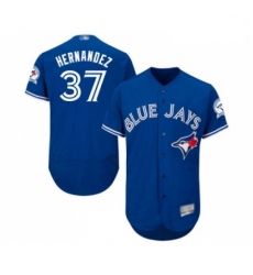 Mens Toronto Blue Jays 37 Teoscar Hernandez Royal Blue Alternate Flex Base Authentic Collection MLB JerseyBase