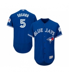Mens Toronto Blue Jays 5 Eric Sogard Royal Blue Alternate Flex Base Authentic Collection Baseball Jersey