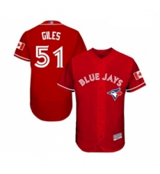 Mens Toronto Blue Jays 51 Ken Giles Scarlet Alternate Flex Base Authentic Collection MLB Jersey