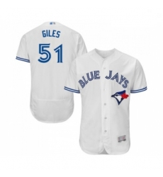 Mens Toronto Blue Jays 51 Ken Giles White Home Flex Base Authentic Collection Baseball Jersey