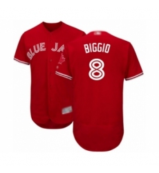 Men's Toronto Blue Jays #8 Cavan Biggio Scarlet Alternate Flex Base Authentic Collection Alternate Baseball Player Jersey