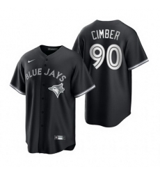 Mens Toronto Blue Jays #90 Adam Cimber Nike Black White Collection Jersey