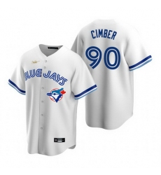 Mens Toronto Blue Jays #90 Adam Cimber Nike White Cooperstown Collection Jersey