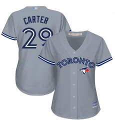Blue Jays #29 Joe Carter Grey Road Women Stitched Baseball Jersey