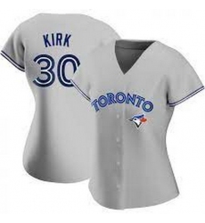 Women Nike Toronto Blue Jays #30 Alejandro Kirk Gray Home Stitched Cool Base Jersey