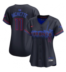 Women Toronto Blue Jays 11 Bo Bichette Black 2024 City Connect Limited Stitched Baseball Jersey