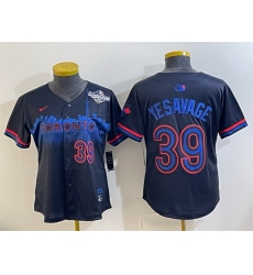 Women Toronto Blue Jays 39 Trey Yesavage Navy 2025 World Series City Connect Limited Stitched Baseball Jersey 
