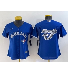 Women Toronto Blue Jays Blue Team Big Logo Stitched Baseball Jersey