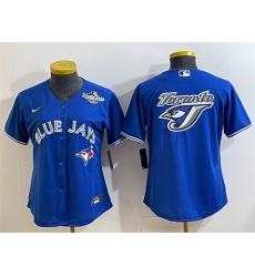 Women Toronto Blue Jays Team Big Logo Royal 2025 World Series Cool Base Stitched Baseball Jersey 