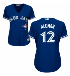 Womens Majestic Toronto Blue Jays 12 Roberto Alomar Replica Blue Alternate MLB Jersey
