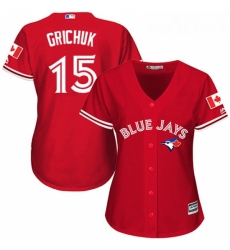 Womens Majestic Toronto Blue Jays 15 Randal Grichuk Authentic Scarlet Alternate MLB Jersey 