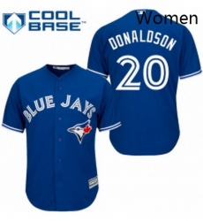 Womens Majestic Toronto Blue Jays 20 Josh Donaldson Authentic Blue MLB Jersey