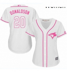 Womens Majestic Toronto Blue Jays 20 Josh Donaldson Authentic White Fashion Cool Base MLB Jersey