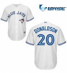 Womens Majestic Toronto Blue Jays 20 Josh Donaldson Replica White MLB Jersey