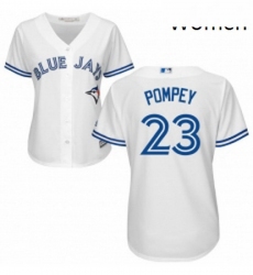 Womens Majestic Toronto Blue Jays 23 Dalton Pompey Replica White Home MLB Jersey