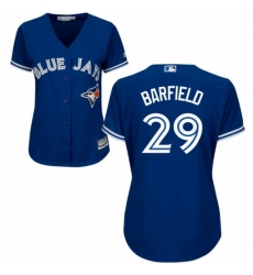 Womens Majestic Toronto Blue Jays 29 Jesse Barfield Replica Blue Alternate MLB Jersey 