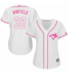 Womens Majestic Toronto Blue Jays 32 Dave Winfield Replica White Fashion Cool Base MLB Jersey 