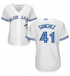 Womens Majestic Toronto Blue Jays 41 Aaron Sanchez Authentic White Home MLB Jersey