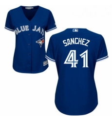 Womens Majestic Toronto Blue Jays 41 Aaron Sanchez Replica Blue Alternate MLB Jersey