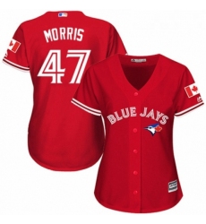 Womens Majestic Toronto Blue Jays 47 Jack Morris Authentic Scarlet Alternate MLB Jersey 