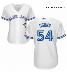 Womens Majestic Toronto Blue Jays 54 Roberto Osuna Replica White Home MLB Jersey