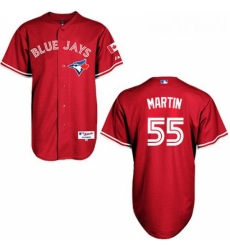 Womens Majestic Toronto Blue Jays 55 Russell Martin Authentic Red Canada Day MLB Jersey