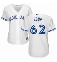 Womens Majestic Toronto Blue Jays 62 Aaron Loup Authentic White Home MLB Jersey 