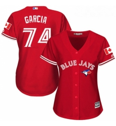 Womens Majestic Toronto Blue Jays 74 Jaime Garcia Replica Scarlet Alternate MLB Jersey 