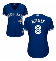 Womens Majestic Toronto Blue Jays 8 Kendrys Morales Replica Blue Alternate MLB Jersey