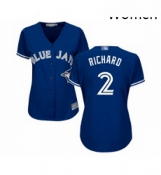 Womens Toronto Blue Jays 2 Clayton Richard Replica Blue Alternate Baseball Jersey 