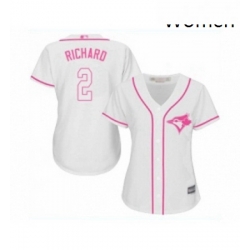 Womens Toronto Blue Jays 2 Clayton Richard Replica White Fashion Cool Base Baseball Jersey 