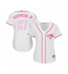 Womens Toronto Blue Jays 27 Vladimir Guerrero Jr Replica White Fashion Cool Base Baseball Jersey 