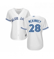 Womens Toronto Blue Jays 28 Billy McKinney Replica White Home Baseball Jersey 
