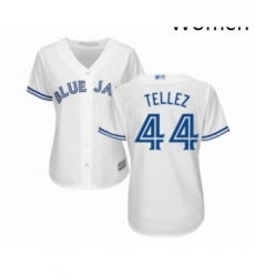 Womens Toronto Blue Jays 44 Rowdy Tellez Replica White Home Baseball Jersey 